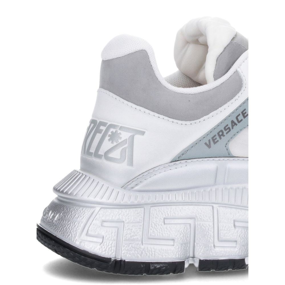 Versace White Calfskin Athletic Sneakers