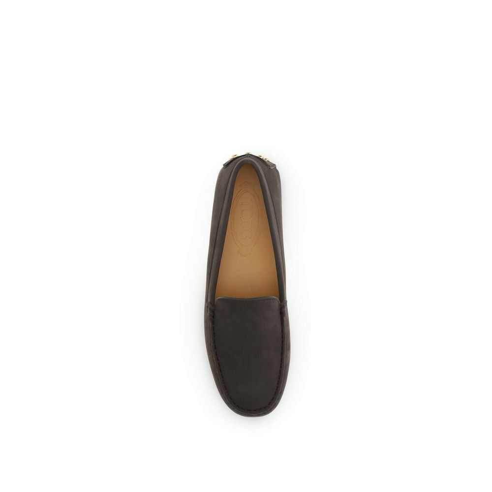 Tod's Brown Calf Leather Bos Taurus Slip-On Loafers