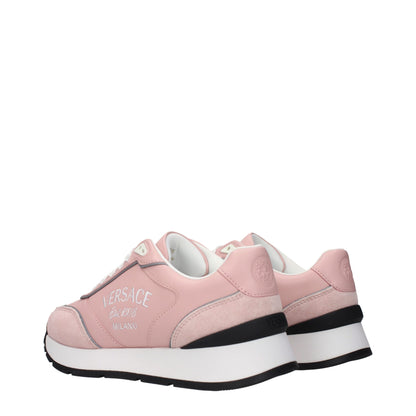 Versace Pink Leather Low Top Sneakers
