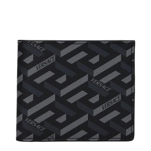 Versace Black Fabric Wallet