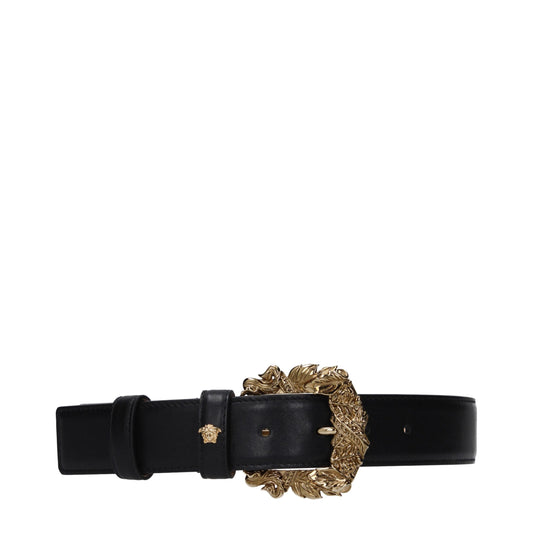 Versace Black Leather Regular Belt