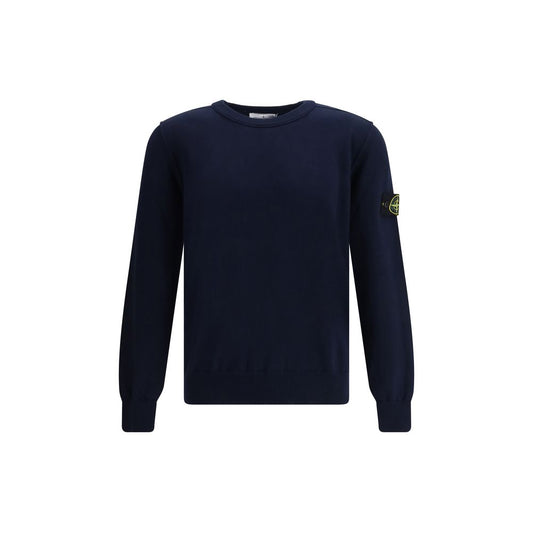 Stone Island Blue Cotton Sweatshirt