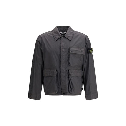 Stone Island Gray Polyamide Coat