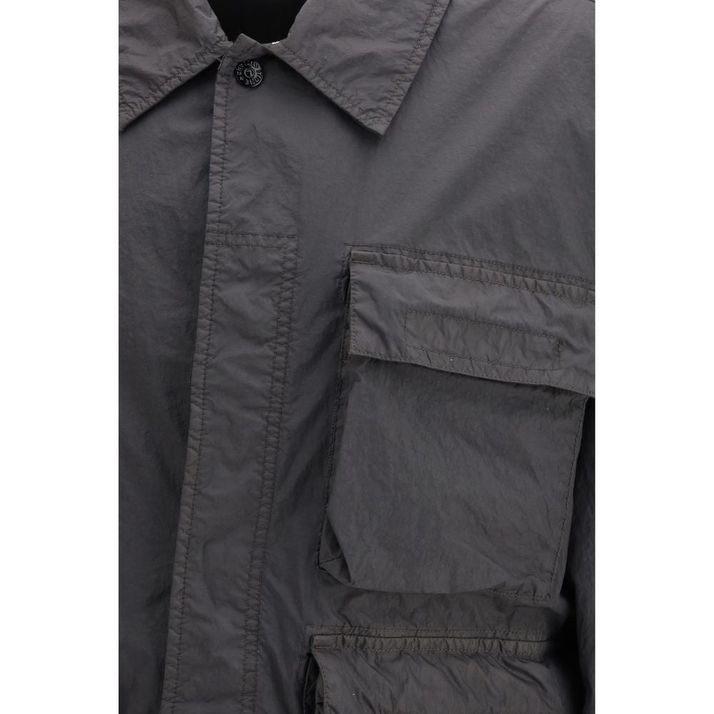 Stone Island Gray Polyamide Coat