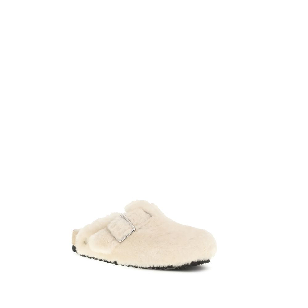 BIRKENSTOCK 1774 Cream Fur Mules
