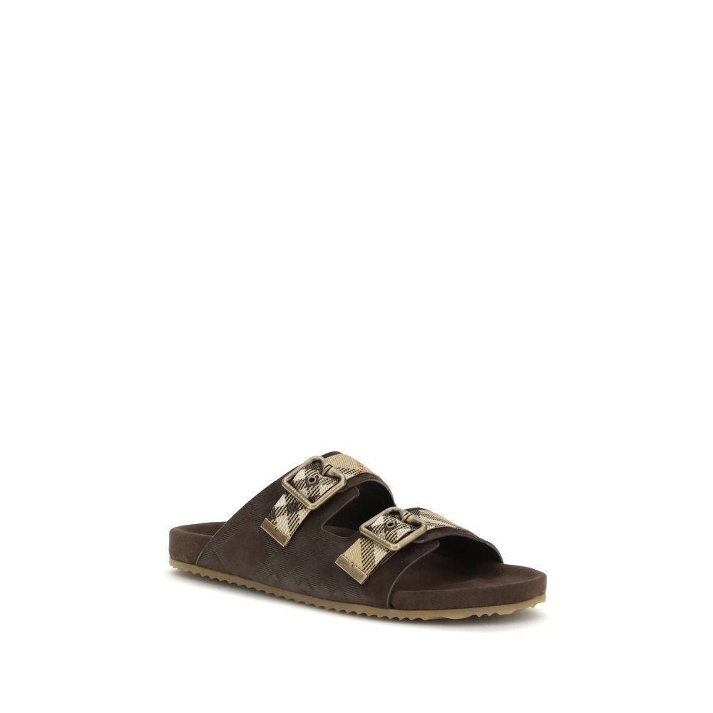 Burberry Brown Rubber Flat Sandals