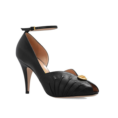 Gucci Black Leather Platform Pumps