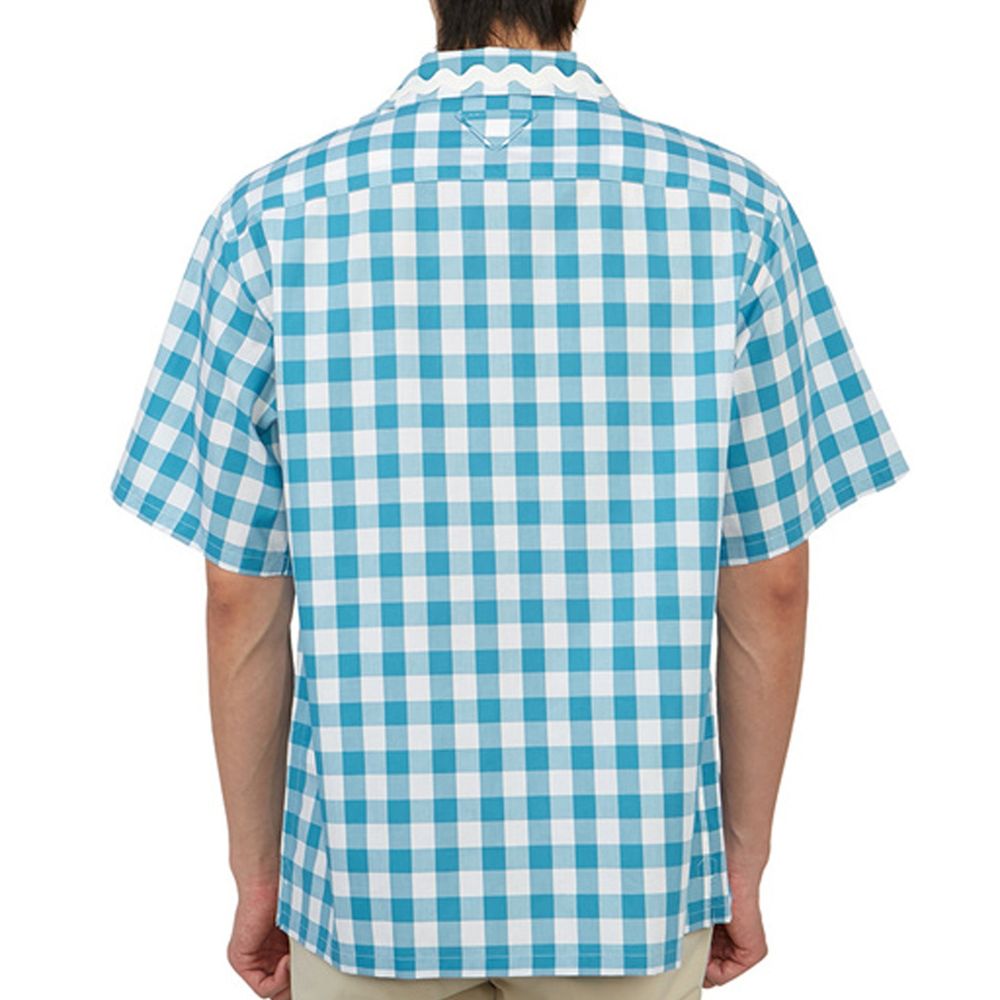 Prada Blue Cotton Pattern Shirt