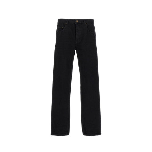Saint Laurent Black Cotton Relaxed Fit Jeans