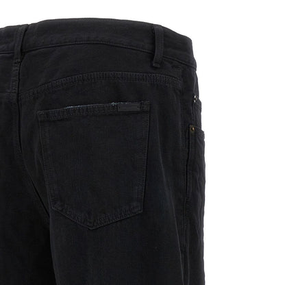 Saint Laurent Black Cotton Relaxed Fit Jeans
