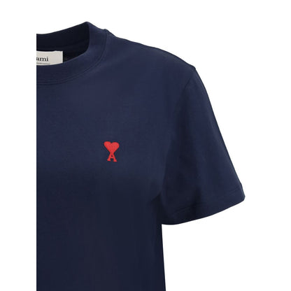 Ami Paris Blue Cotton T-Shirt