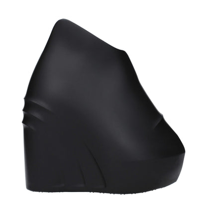 Givenchy Black Cotton Wedge Sandals