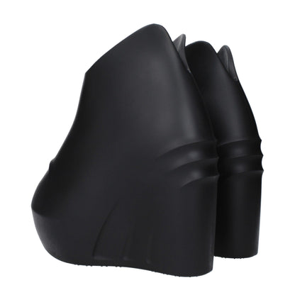 Givenchy Black Cotton Wedge Sandals