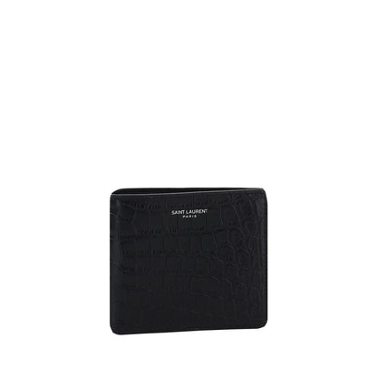 Saint Laurent Black Calf Leather Bos Taurus Wallet