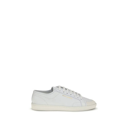 Saint Laurent White Calf Leather Bos Taurus Low Top Sneakers