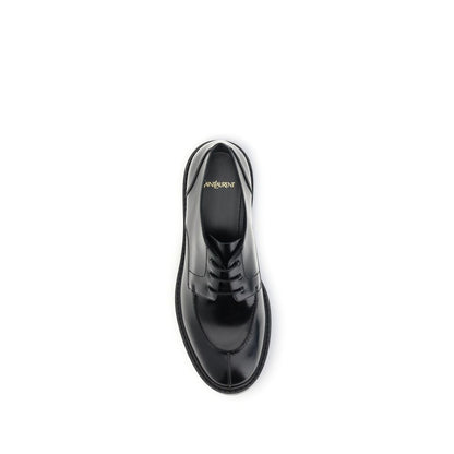 Saint Laurent Black Calf Leather Bos Taurus Oxfords And Derbies