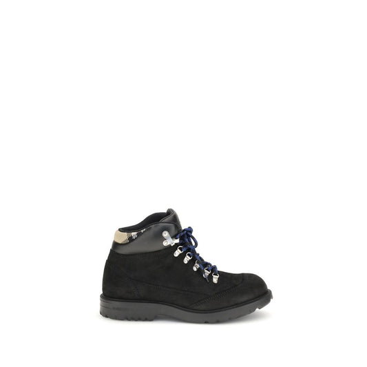 Burberry Black Calf Leather Bos Taurus Lace-Up Boots
