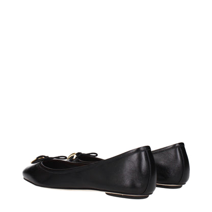 Chloé Black Leather Ballet Flats