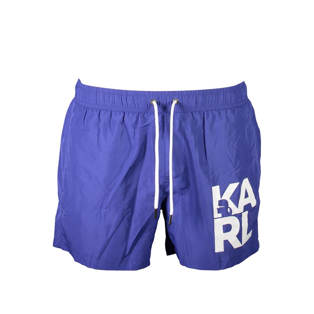 Karl Lagerfeld Blu Polyester Men's Swim Boxer