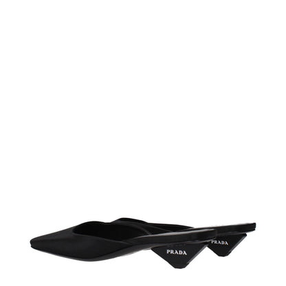 Prada Black Satin Flat Sandals