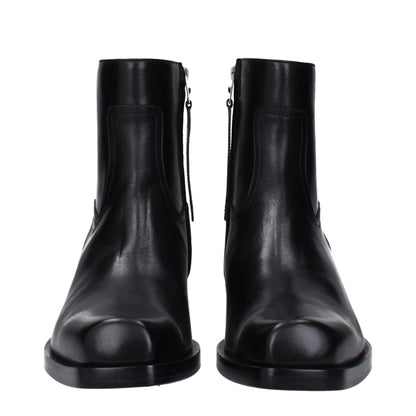 Versace Black Leather Ankle Boots