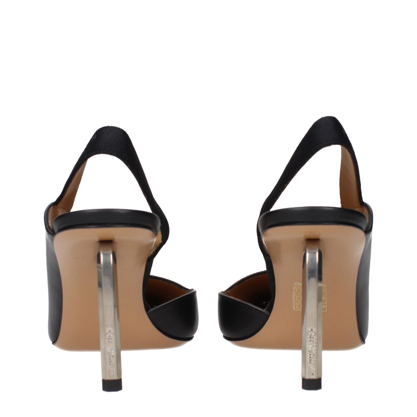 Off-White Black Leather High Heel Pumps