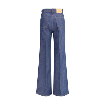 Ami Paris Blue Cotton Flared Jeans