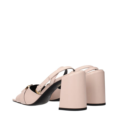 Versace Pink Leather Platform Sandals