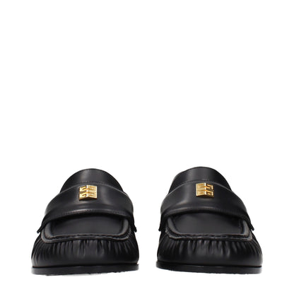 Givenchy Black Leather Slip-On Loafers
