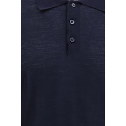 Golden Goose Blue Merino Wool Polo Shirt