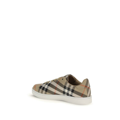 Burberry Beige Cotton Low Top Sneakers